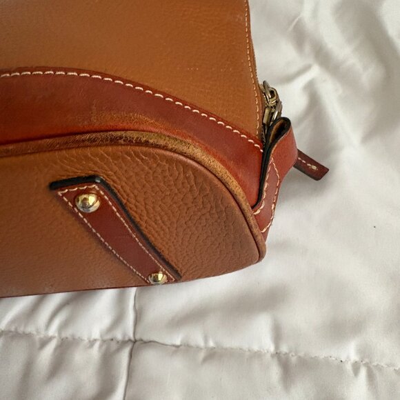 Dooney & Bourke Dome Tan/Brown Satchel Shoulder Bag Cross Body Pebbled Leather - Picture 4 of 12